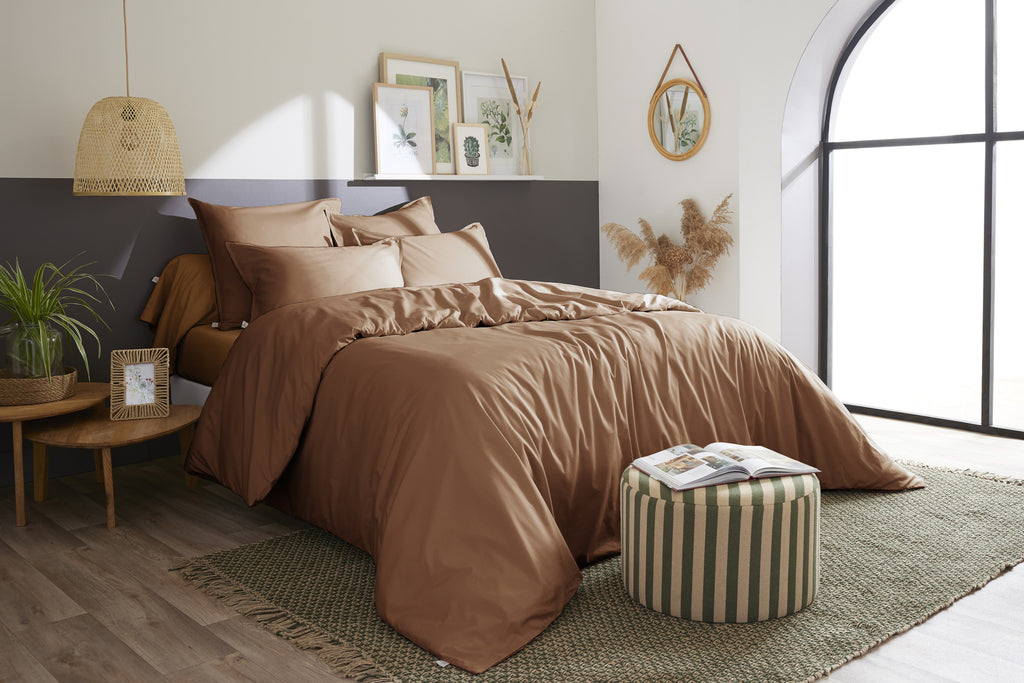 Bally - Plain Percale Duvet Cover - 100% Cotton - Havana