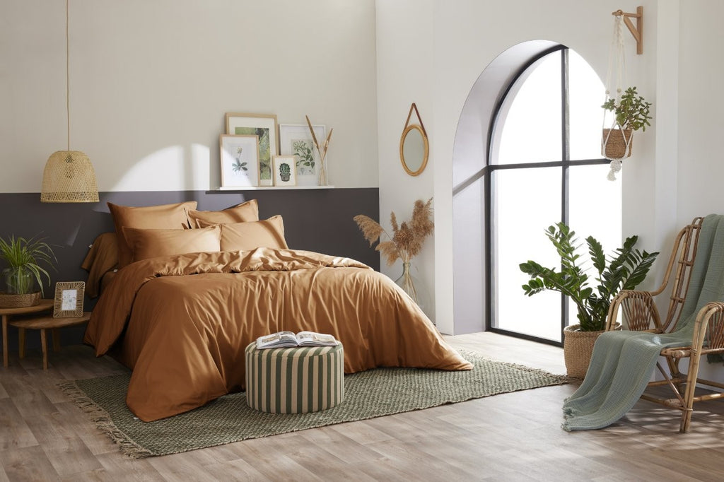 Bally - Plain Percale Duvet Cover - 100% Cotton - Havana