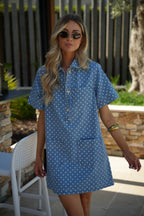 Robe À Pois Flavia - Bleue