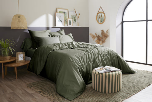 Housse De Couette Percale Unie - 100% Coton - Bally - Thym