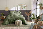 Bally - Plain Percale Duvet Cover - 100% Cotton - Thyme