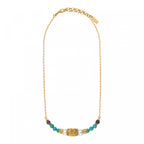 Collar De Cadena Ajustable Tiki - Turquesa