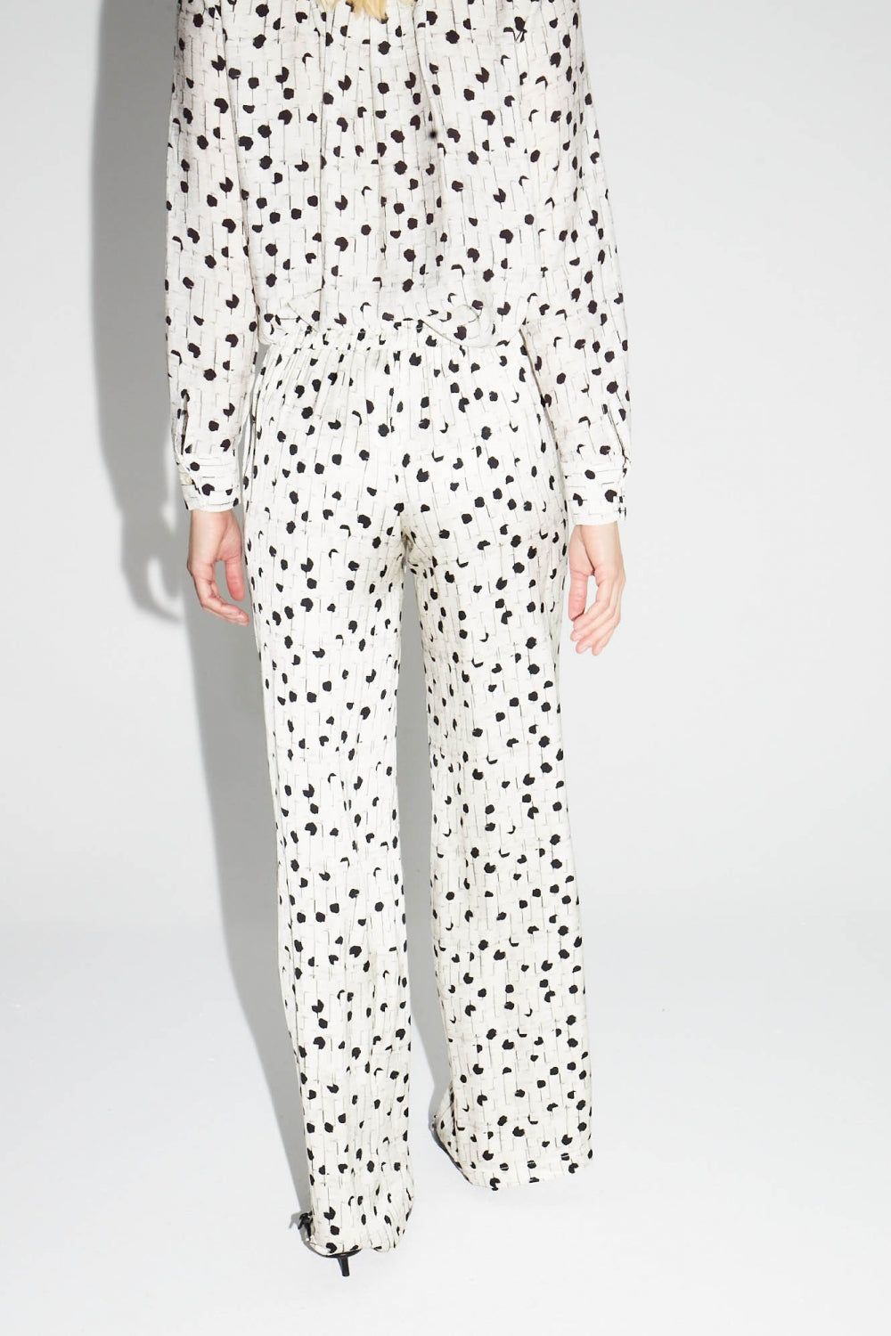 Pantalon Charlie Print Pois Graphique Fabriqué En Italie