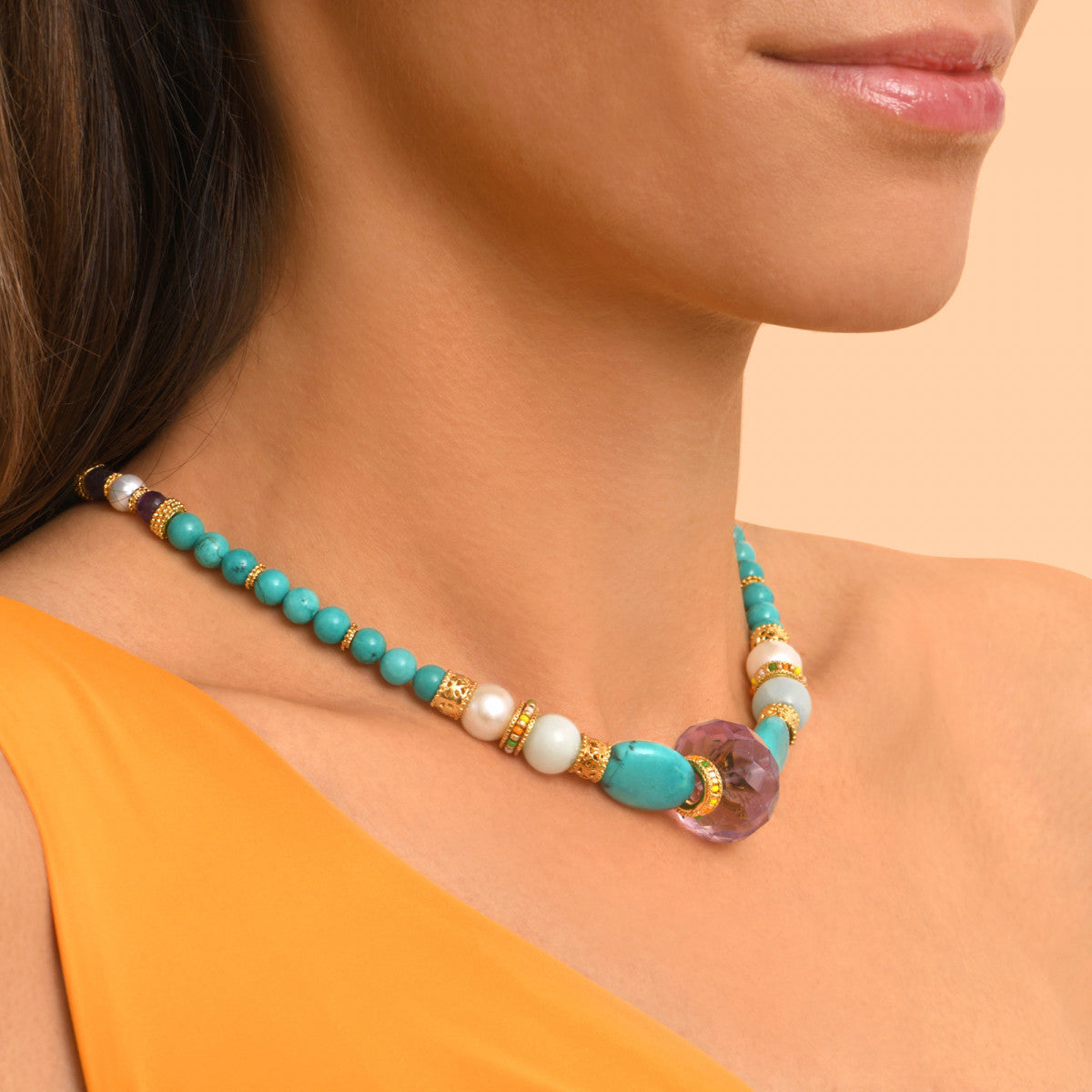Collar Fino Ajustable Tiki - Turquesa