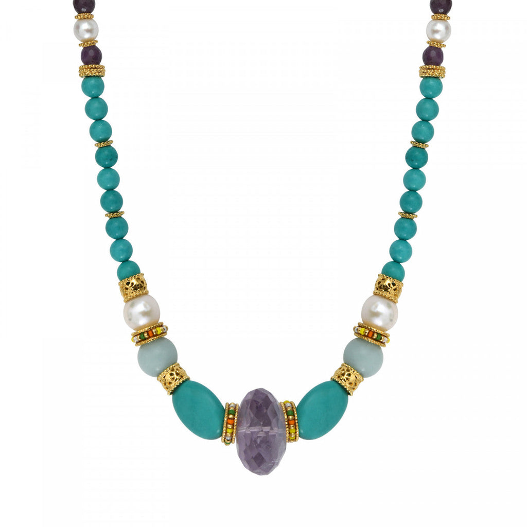 Collar Fino Ajustable Tiki - Turquesa