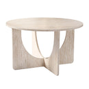 Marta - Table Basse Ronde Décor Travertin - Beige