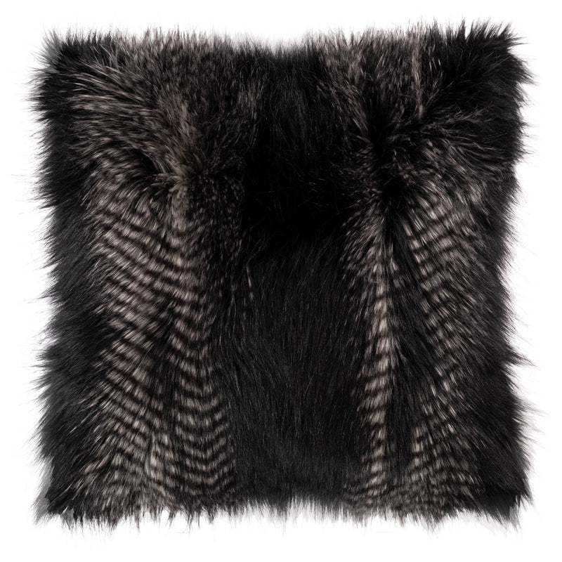 Coussin Garni Fox Fur - 45x45cm - Noir