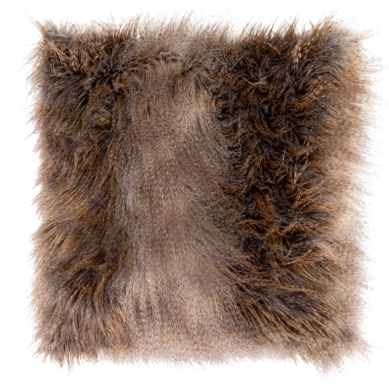 Coussin Garni Fox Fur - 45x45cm - Marron Foncé