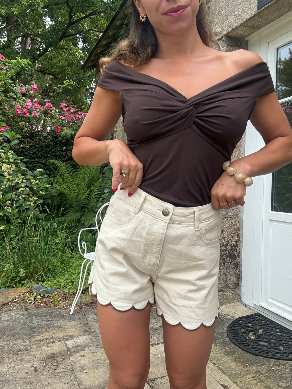 Short En Jean Fleur