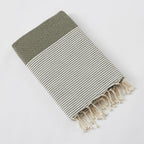 Marin - Fouta Avec Franges - Coton Tissé Teint - Nénuphar
