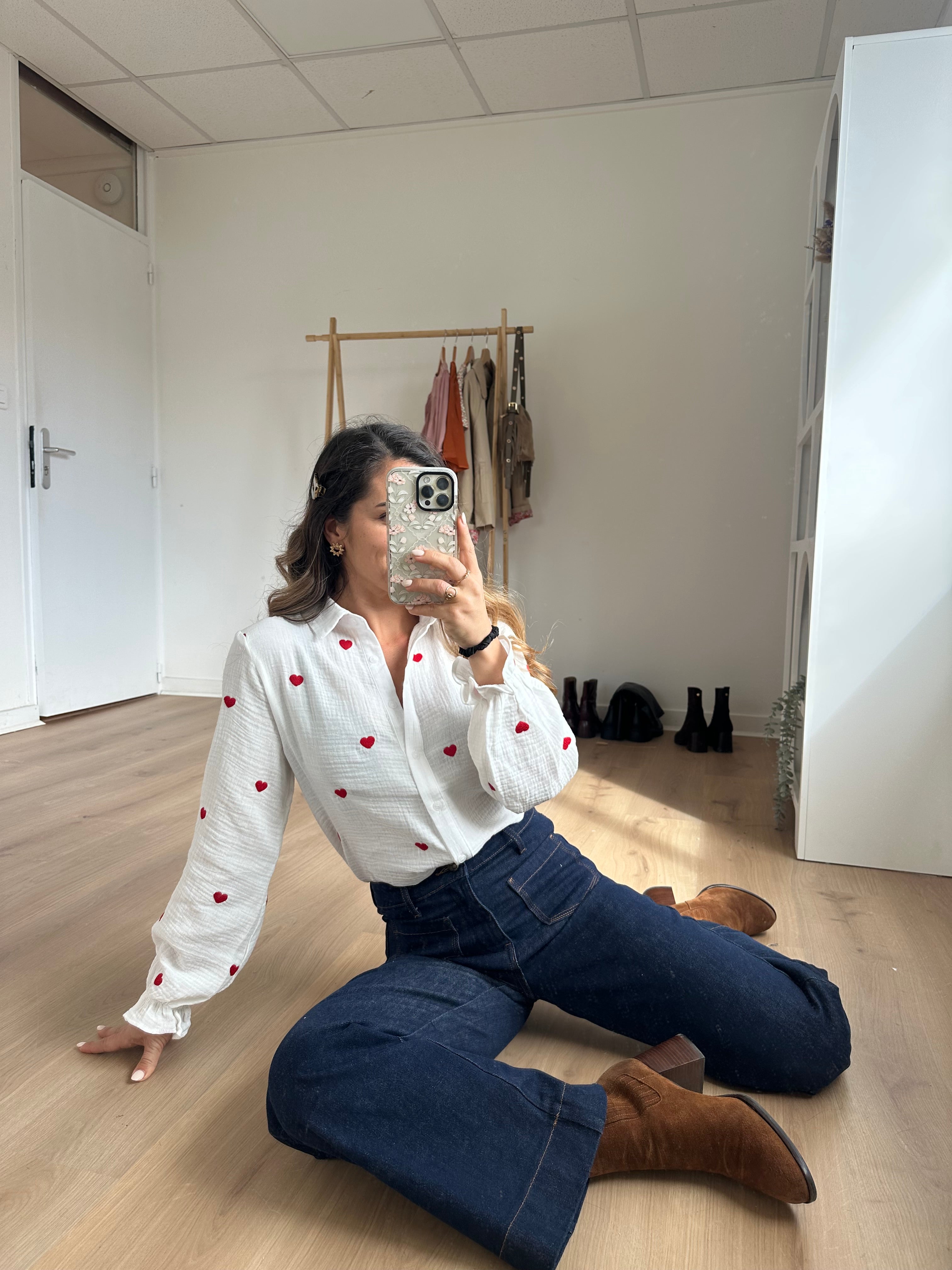 Victoire heart blouse in cotton gauze