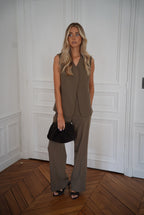 Jany Khaki - Sleeveless Jacket
