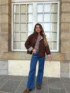 Alice chocolate cotton trench jacket