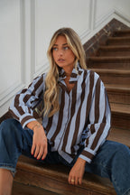 Blusa de Rayas Manelle - Azul