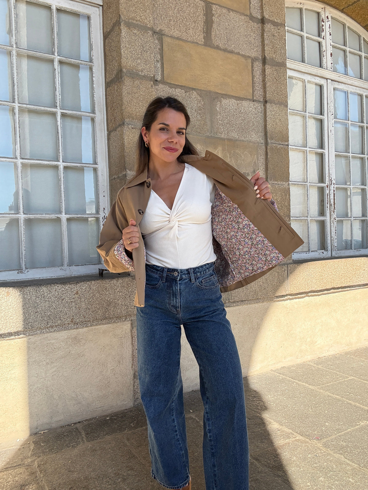 Chaqueta trench Edith de algodón Liberty camel