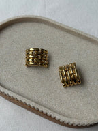Boucles D’Oreilles Givenchy Vintage - Maillons Tressés Dorés