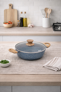 Frying Pan - 24 Cm - Pierre Gourmet - With Lid And Wooden Handle