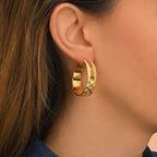 Pendientes De Aro Arizona Dream - Blanco Y Negro