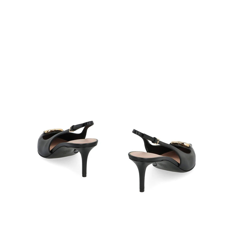 Escarpins - Valentino Garavani Leather Slingback - Black