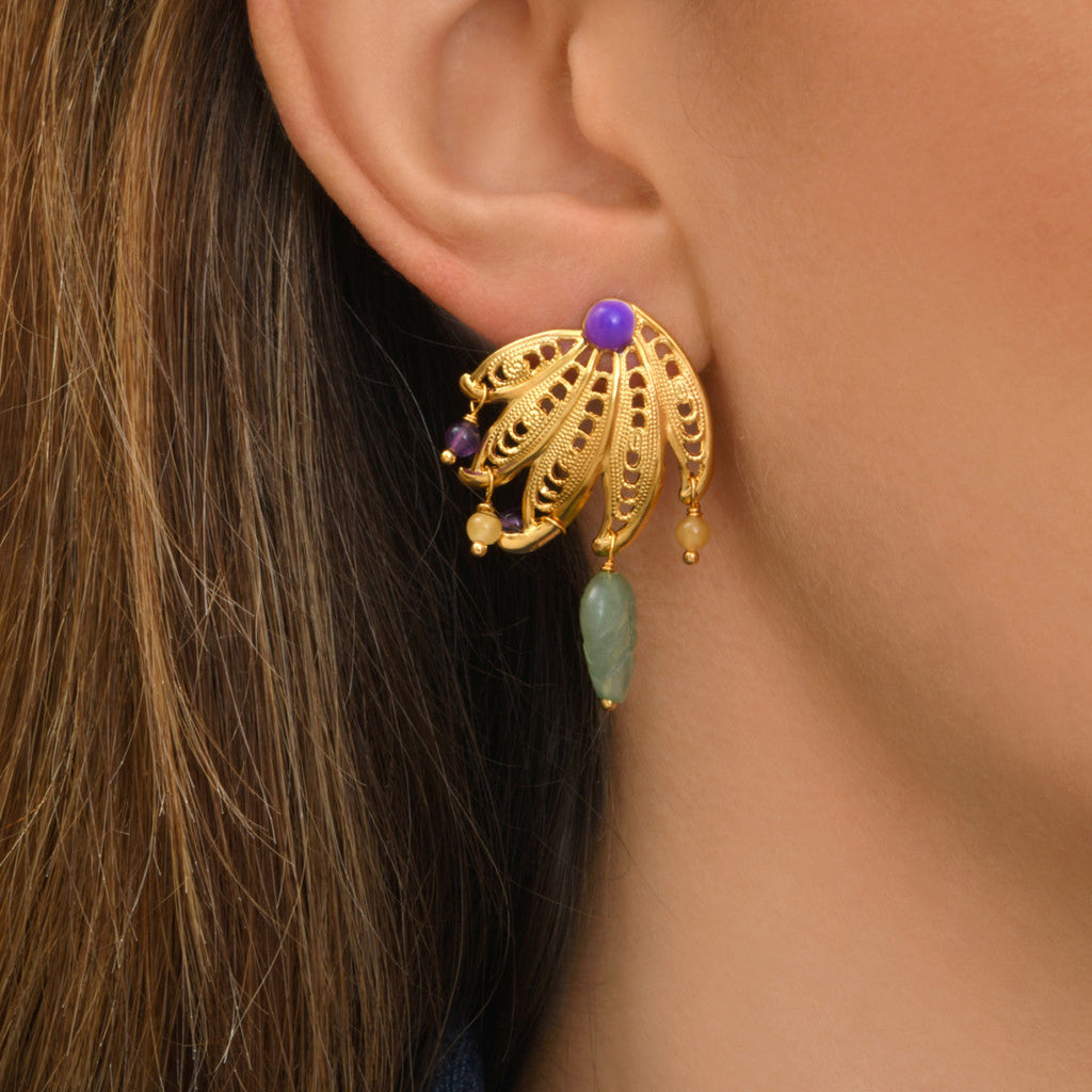 Pendientes Tallo Arizona Dream - Violetas