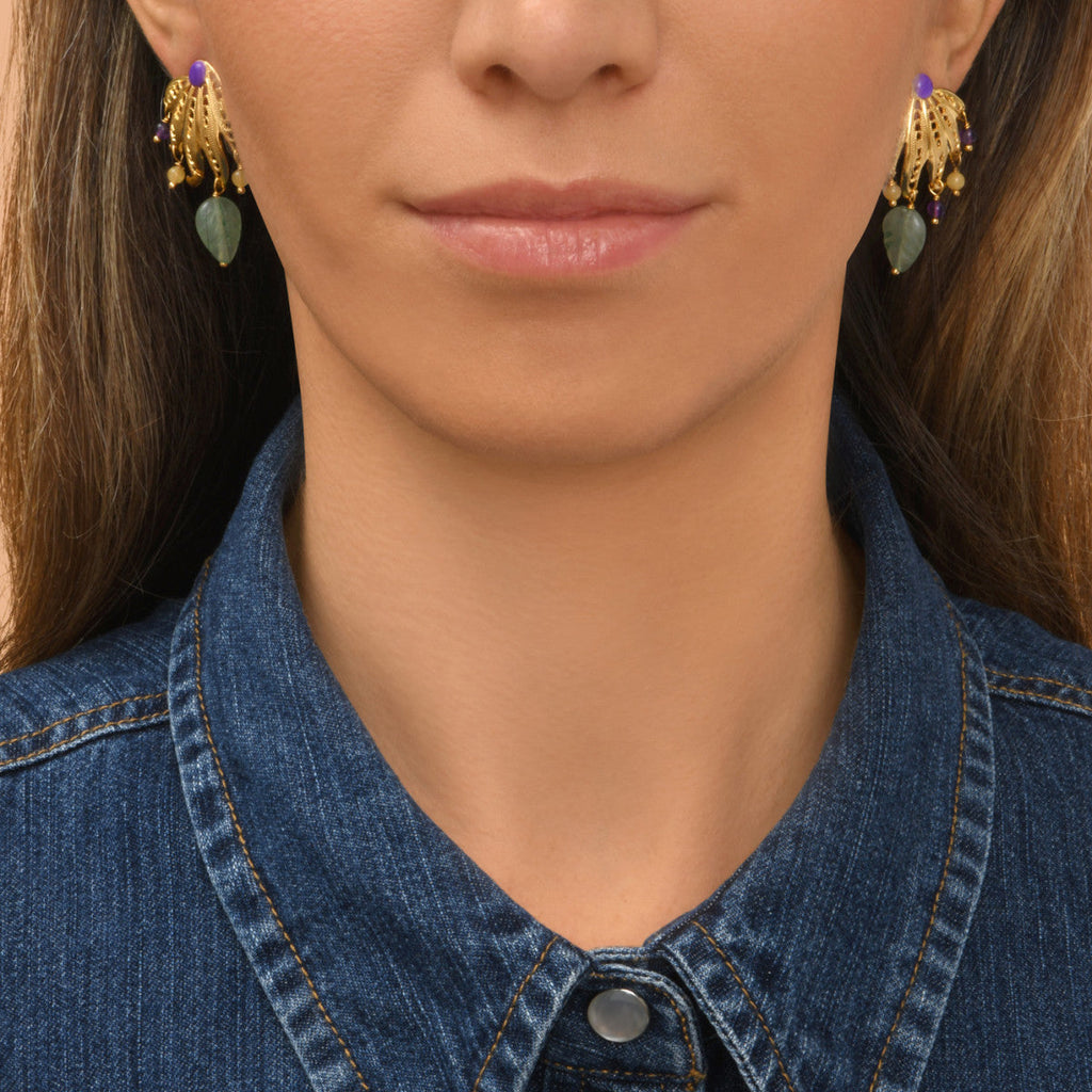 Pendientes Tallo Arizona Dream - Violetas