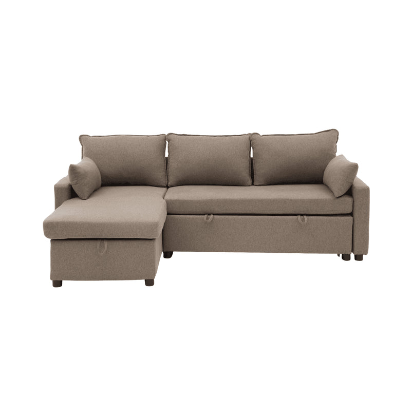Canapé Convertible 3 Places En Tissu Avec Méridienne - Louison