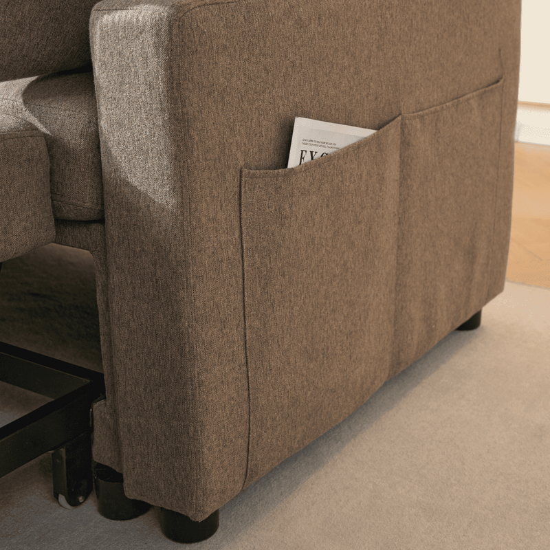 Canapé Convertible 3 Places En Tissu Avec Méridienne - Louison