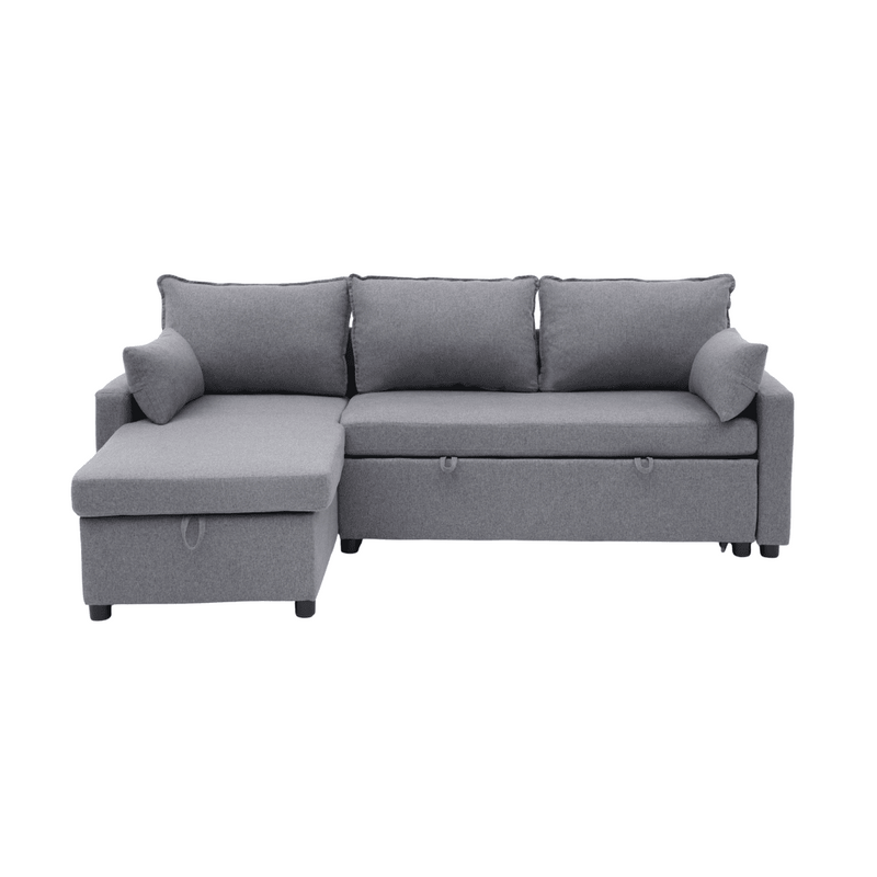 Canapé Convertible 3 Places En Tissu Avec Méridienne - Louison