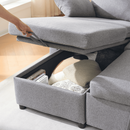 Canapé Convertible 3 Places En Tissu Avec Méridienne - Louison