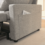 Louison - Sofá Cama Convertible 3 Plazas Chaise Longue - Tela Gris