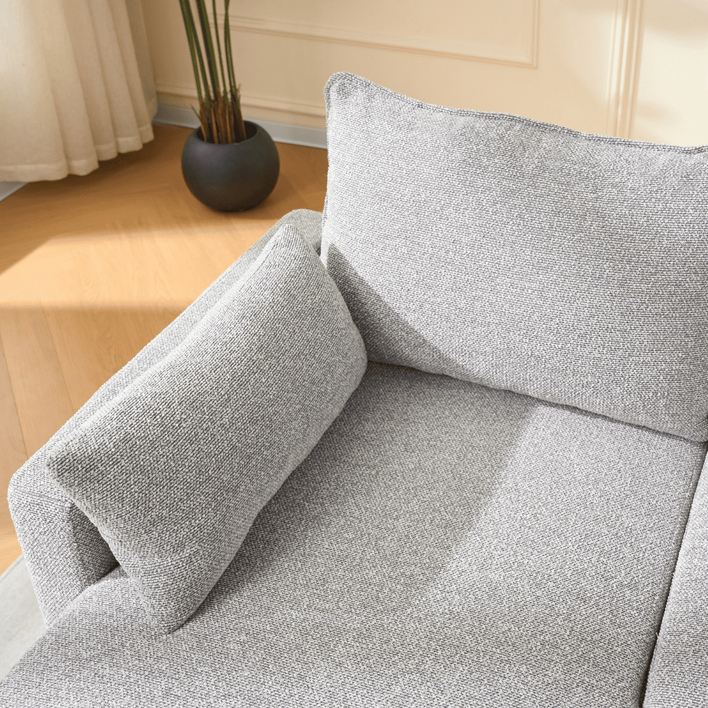 Louison - Sofá Cama Convertible 3 Plazas Chaise Longue - Tela Gris