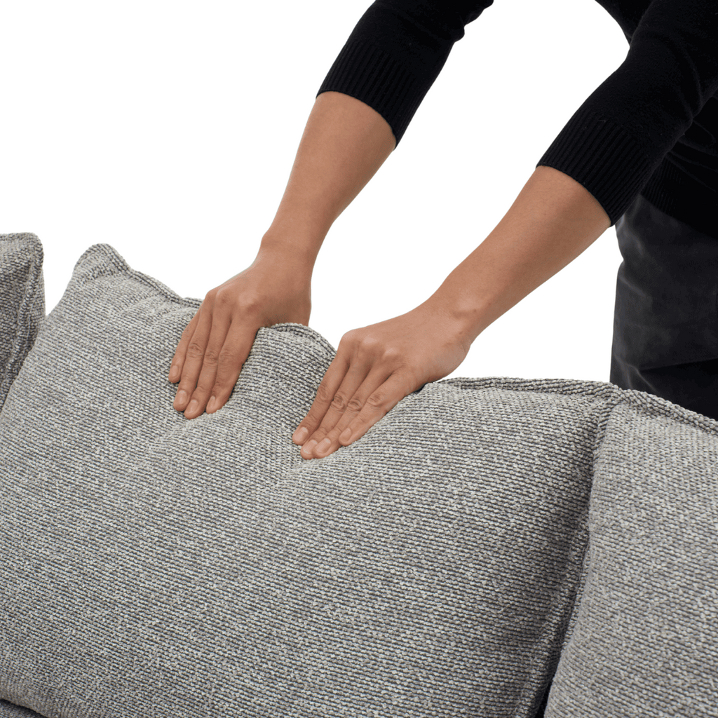 Louison - Sofá Cama Convertible 3 Plazas Chaise Longue - Tela Gris