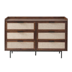 Jetson - 6 Drawer Chest - Fabric & Walnut