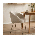 Pia - Conjunto de 2 sillas de tela y patas de metal beige - Beige