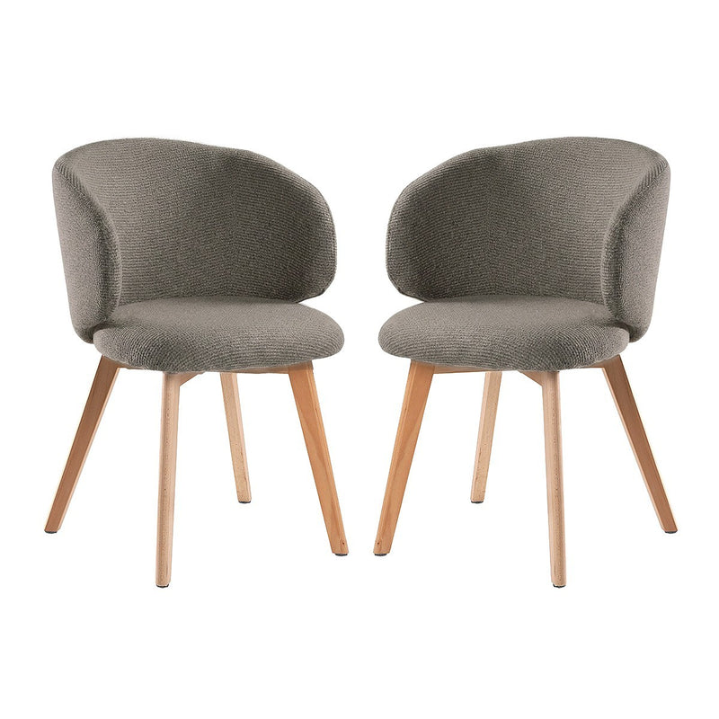 Lot De 2 Chaises En Tissu Et Pieds En Hêtre - Solene