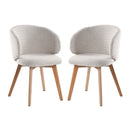 Solène - Chaises En Lot De 2, Tissu Beige Et Pieds En Hêtre - Beige