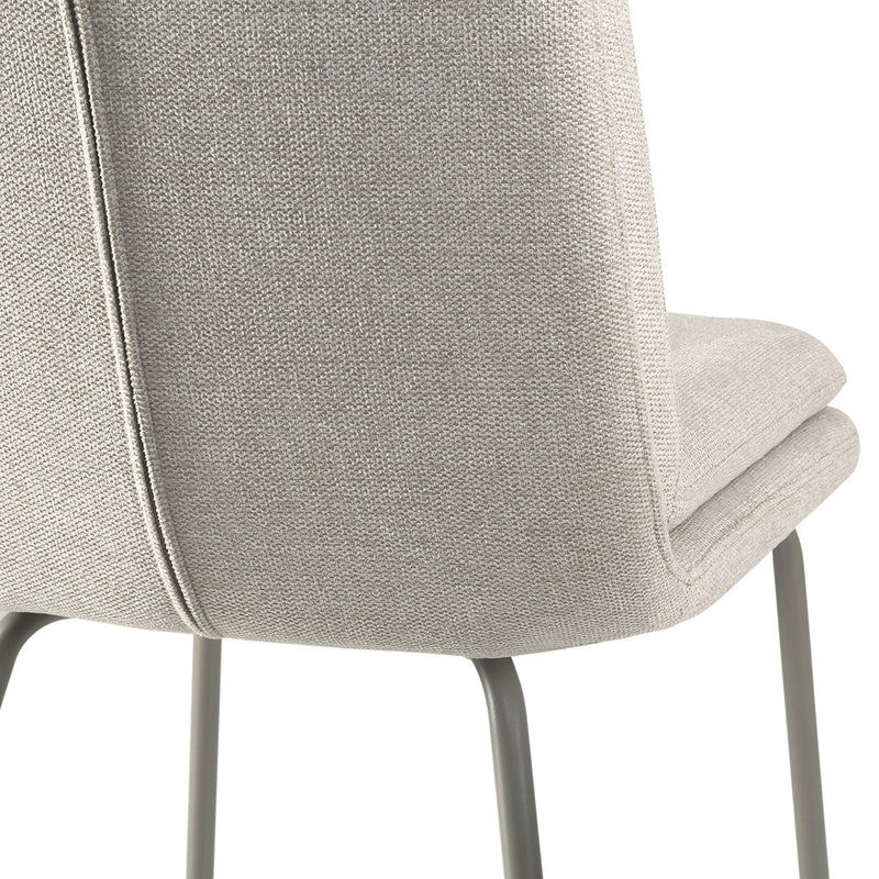 Lysa - Juego de 4 sillas, tela y patas de metal beige - Beige