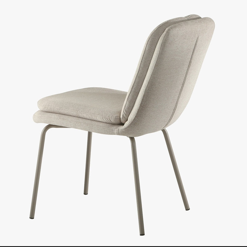Lysa - Juego de 4 sillas, tela y patas de metal beige - Beige