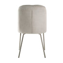 Lysa - Juego de 4 sillas, tela y patas de metal beige - Beige