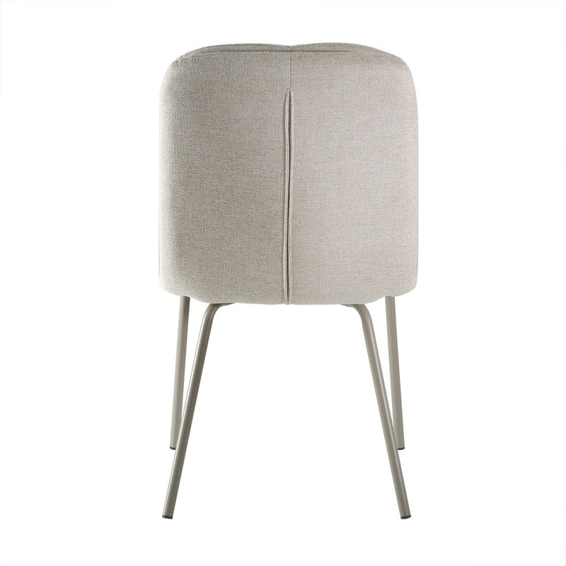 Lysa - Juego de 4 sillas, tela y patas de metal beige - Beige