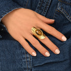 Anillo Ancho Ajustable Arizona Dream - Dorado