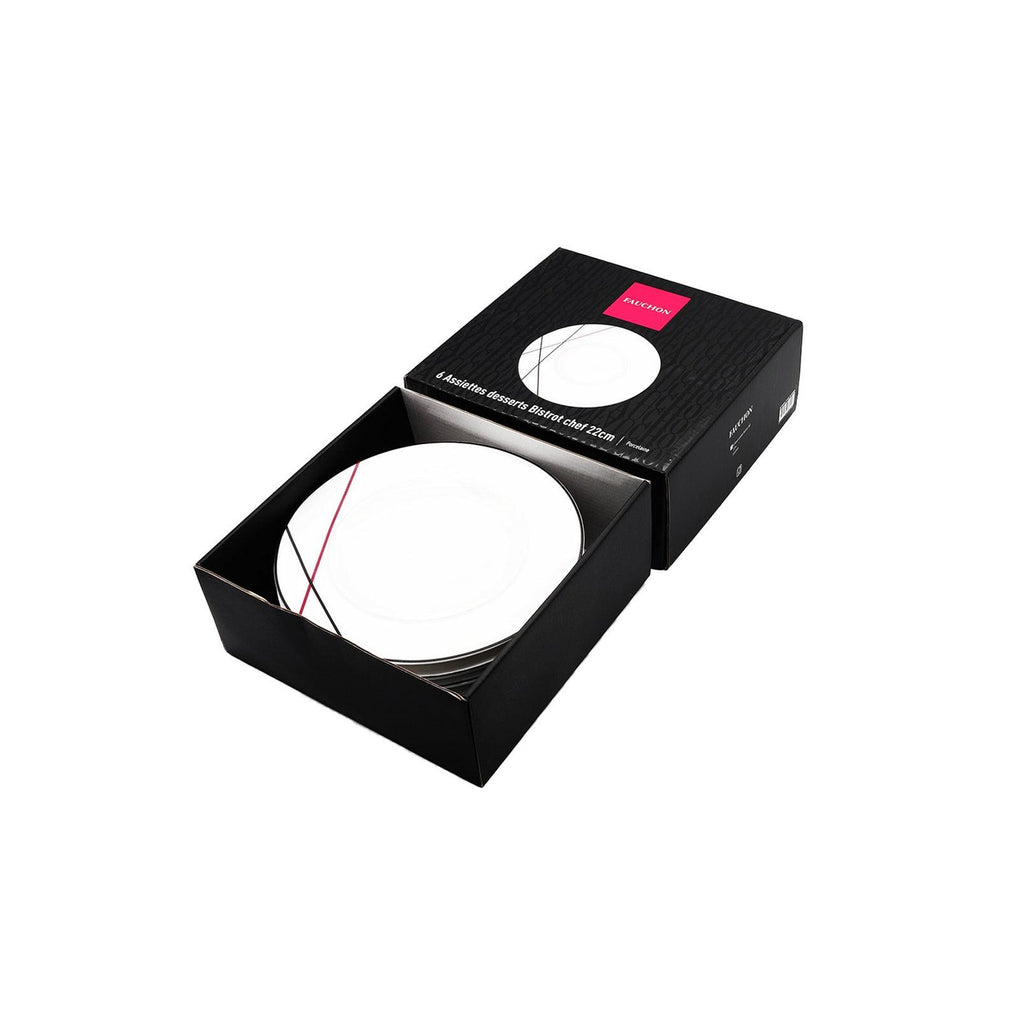 Bistrot - Fauchon - 6 Assiettes Desserts Bistrot Chef 22Cm - Blanc