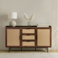 Jetson - Sideboard 3 Drawers / 2 Doors - Fabric & Walnut