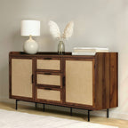 Jetson - Sideboard 3 Drawers / 2 Doors - Fabric & Walnut