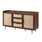 Jetson - Sideboard 3 Drawers / 2 Doors - Fabric & Walnut