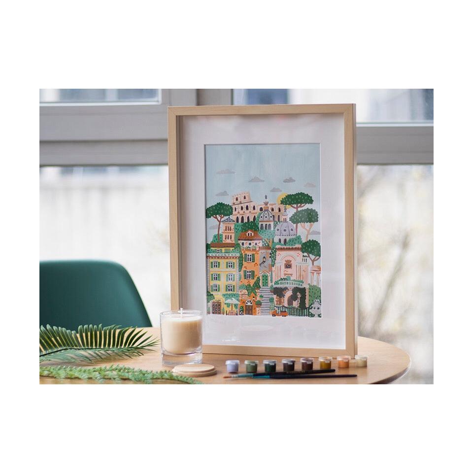 Coffret Peinture Au Numéro - Petit Pinceau - Rome Par Hoglet And Co