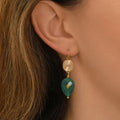 Babylone Sleeper Earrings - Green Agate