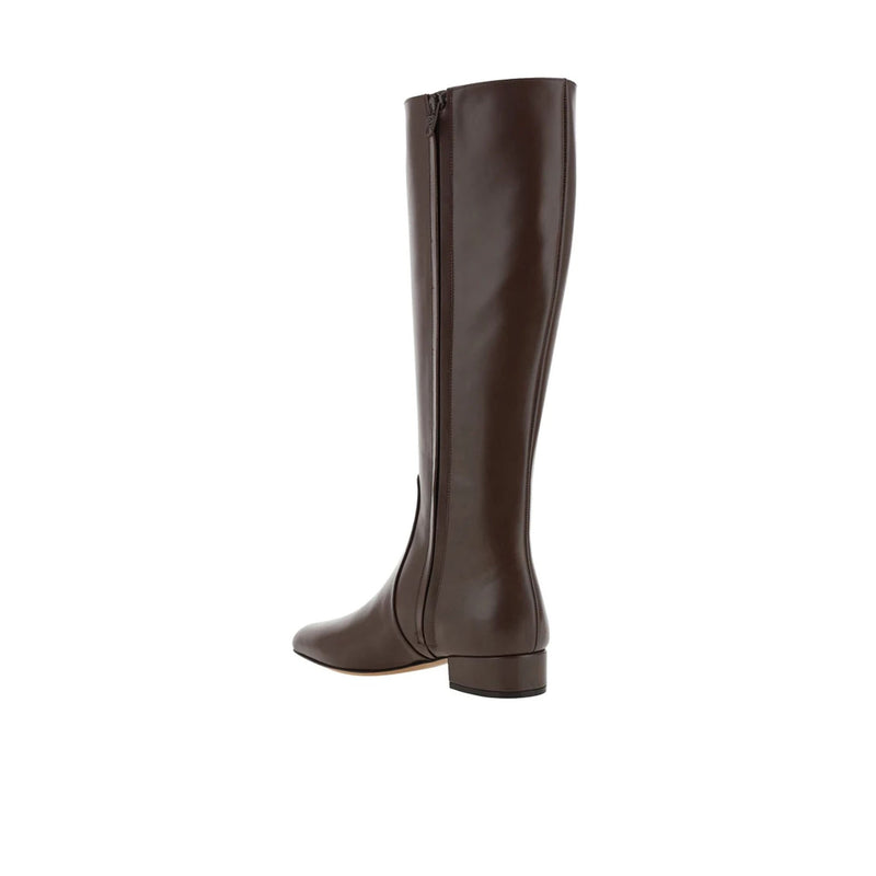 Bottes - Valentino Garavani Leather Logo  - Brown