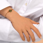 Bracciale sottile regolabile Babylone - Agata verde