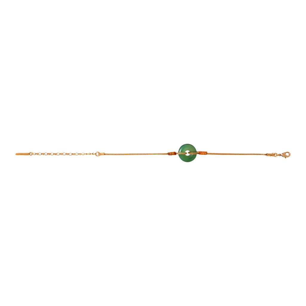 Bracciale sottile regolabile Babylone - Agata verde